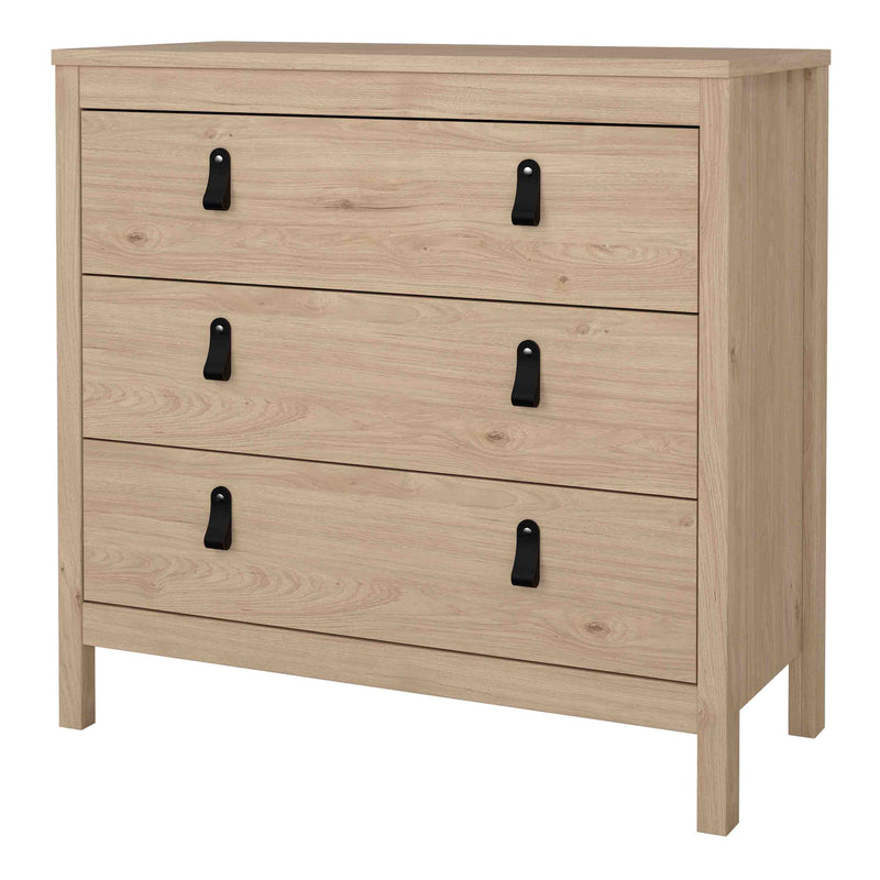 Barcelona Chest 3 Drawers in Jackson Hickory Oak — detail view
