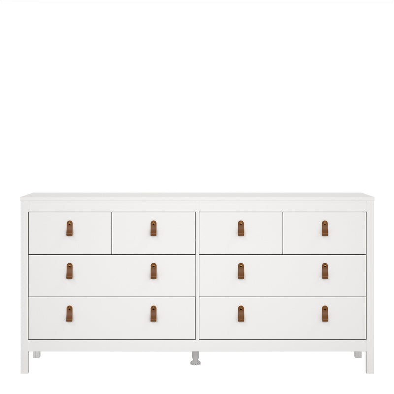 Barcelona Double Dresser 4+4 Drawers in White — side angle