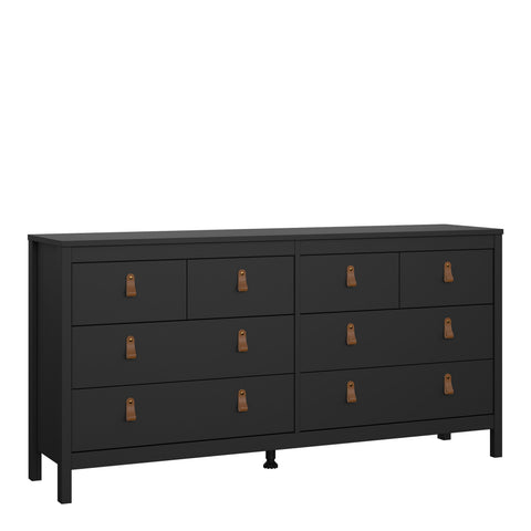 Barcelona Double Dresser 4+4 Drawers in Matt Black — front view