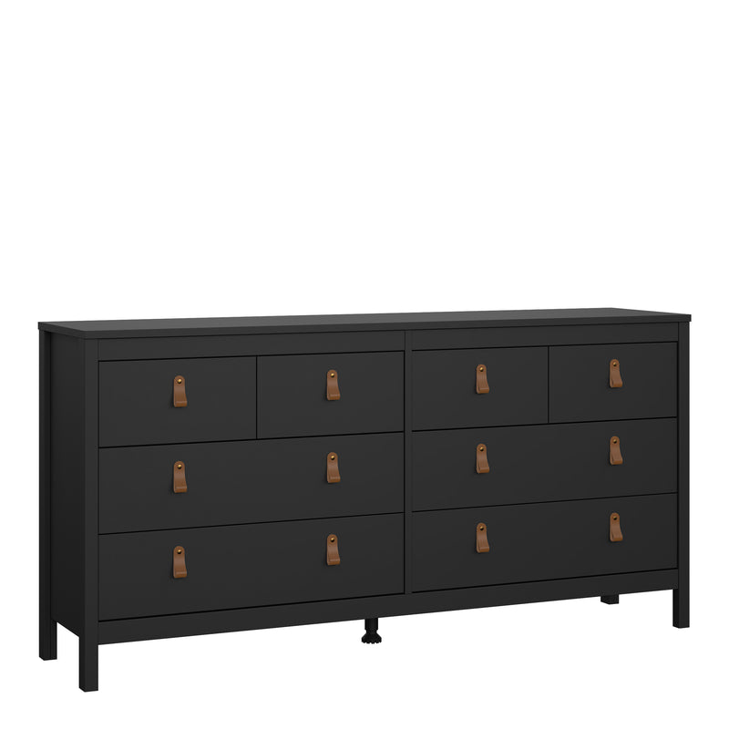 Barcelona Double Dresser 4+4 Drawers in Matt Black — front view