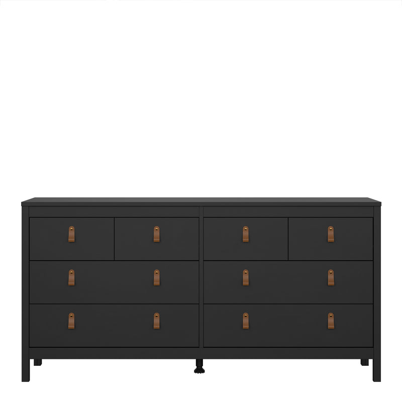 Barcelona Double Dresser 4+4 Drawers in Matt Black — side angle