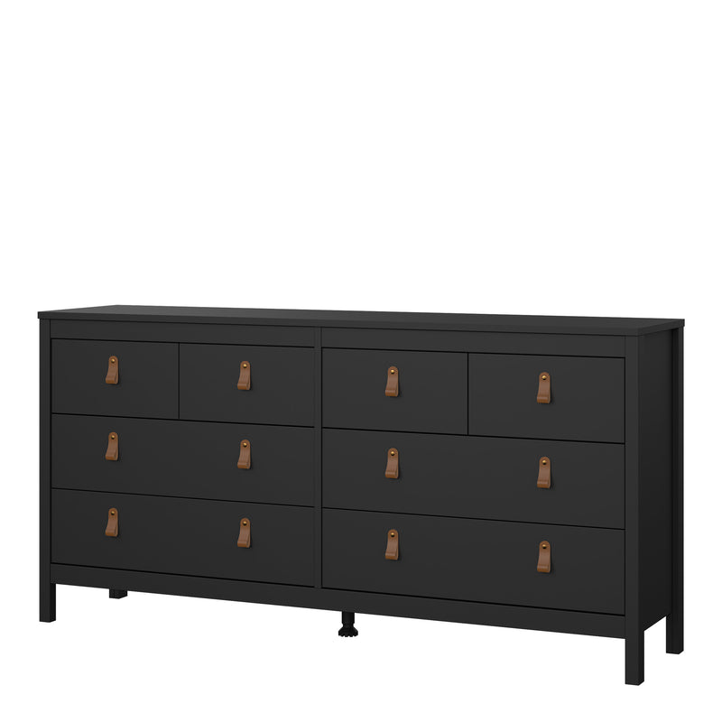 Barcelona Double Dresser 4+4 Drawers in Matt Black — detail view