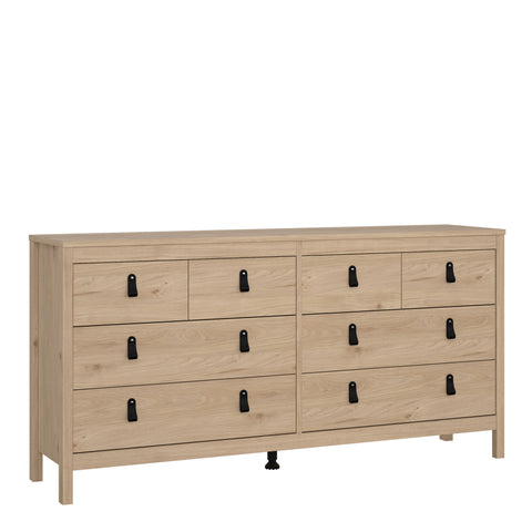 Barcelona Double Dresser 4+4 Drawers in Jackson Hickory Oak — front view