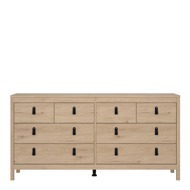 Barcelona Double Dresser 4+4 Drawers in Jackson Hickory Oak — side angle