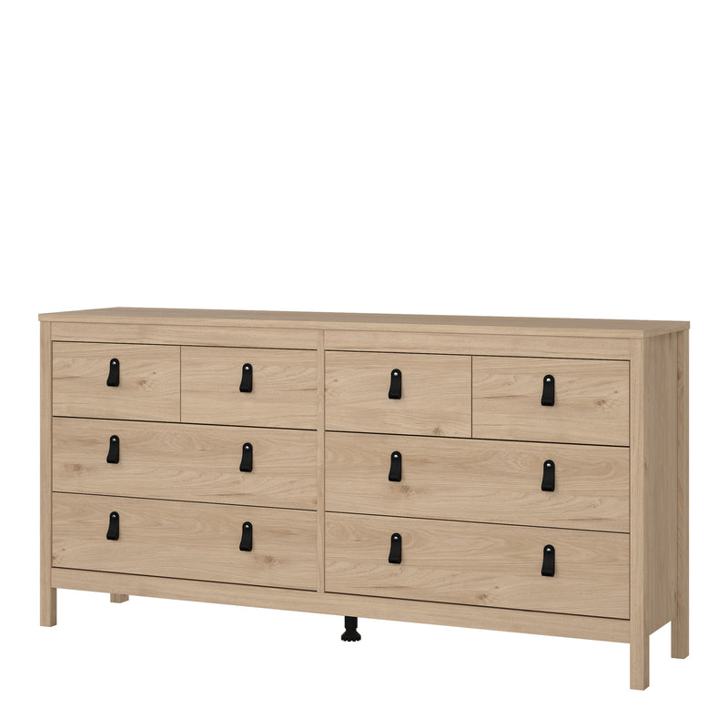 Barcelona Double Dresser 4+4 Drawers in Jackson Hickory Oak — detail view