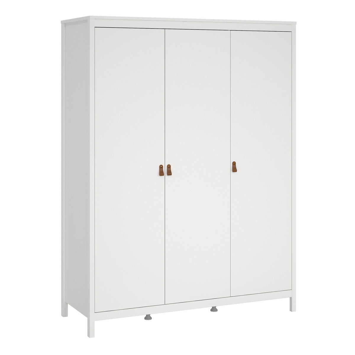 Barcelona Wardrobe with 3 Doors in White — front view