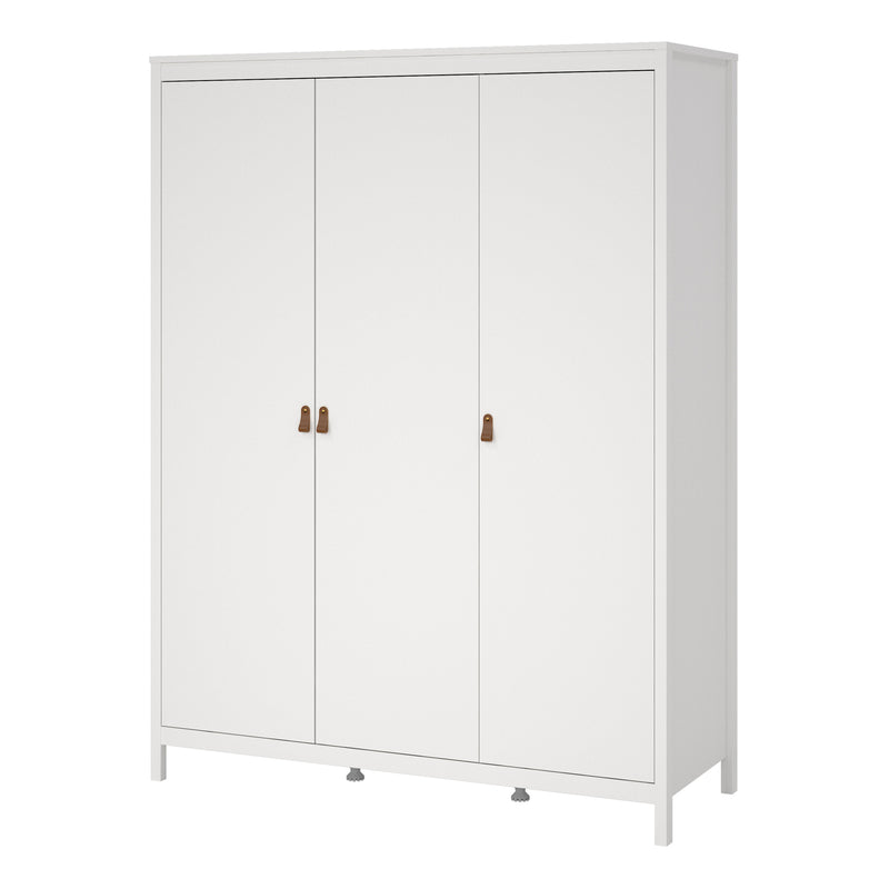 Barcelona Wardrobe with 3 Doors in White — detail view