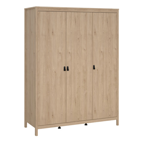 Barcelona Wardrobe with 3 Doors in Jackson Hickory Oak — front view