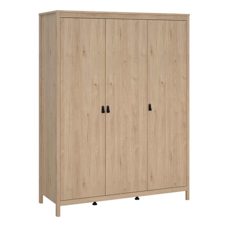 Barcelona Wardrobe with 3 Doors in Jackson Hickory Oak — front view