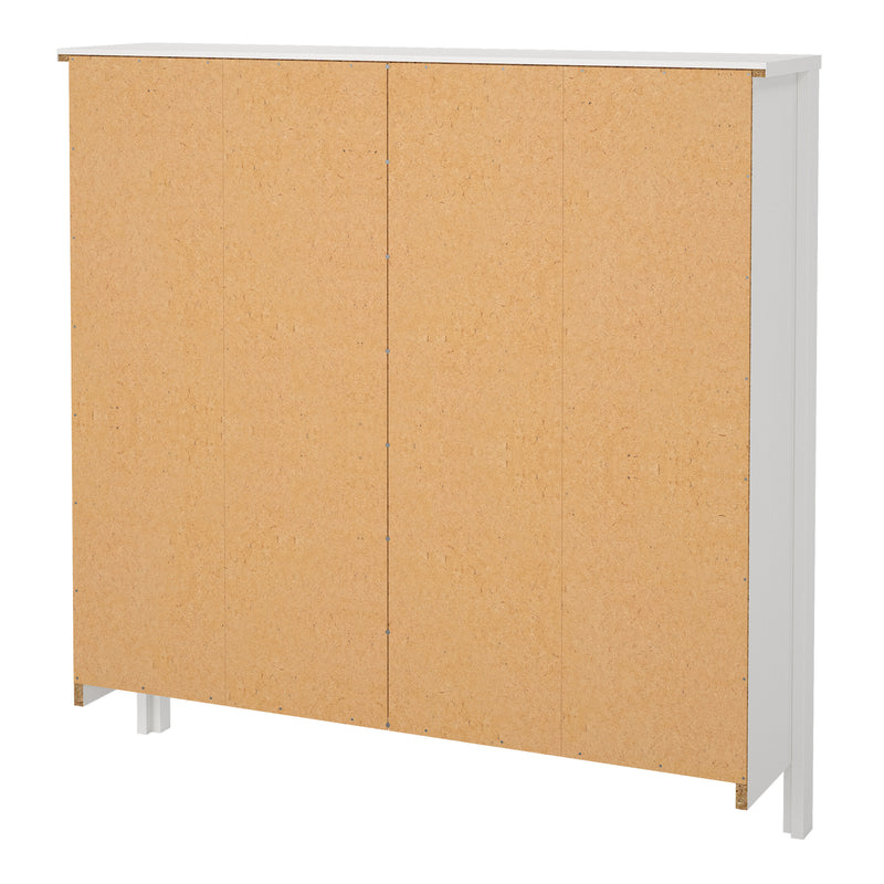 Barcelona Shoe Cabinet 4 Flip Down Doors in White — alternative angle