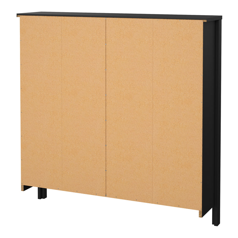 Barcelona Shoe Cabinet 4 Flip Down Doors in Matt Black — alternative angle