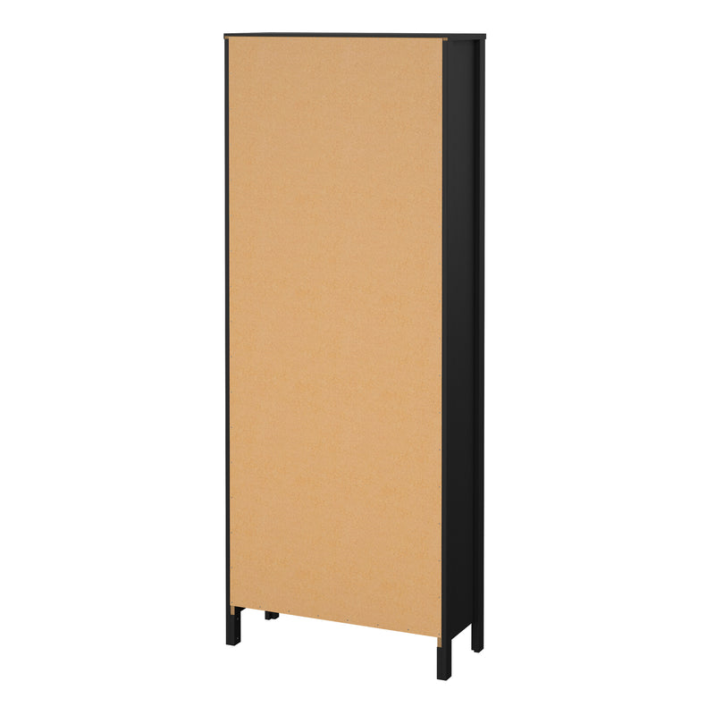Barcelona China Cabinet 2 Glass Doors with 3 Drawers in Matt Black — alternative angle