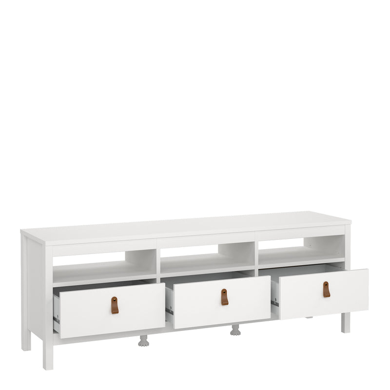 Barcelona Tv Unit 3 Drawers in White — alternative angle