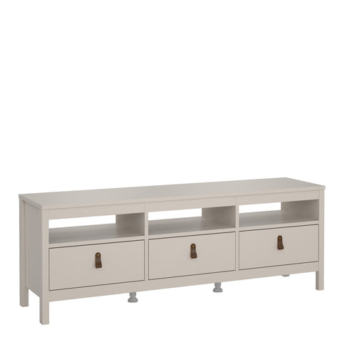 Barcelona TV Unit 3 Drawers in Cashmere — front view
