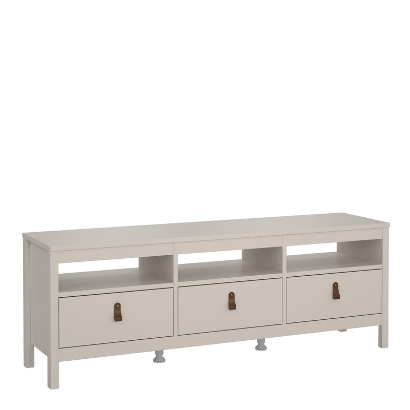 Barcelona TV Unit 3 Drawers in Cashmere — front view