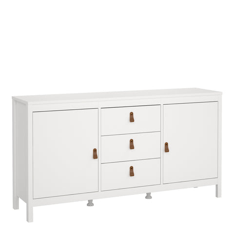 Barcelona Sideboard 2 Doors 3 Drawers in White — front view