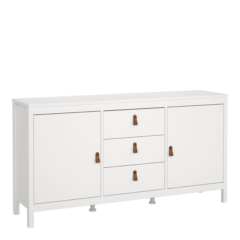 Barcelona Sideboard 2 Doors 3 Drawers in White — front view