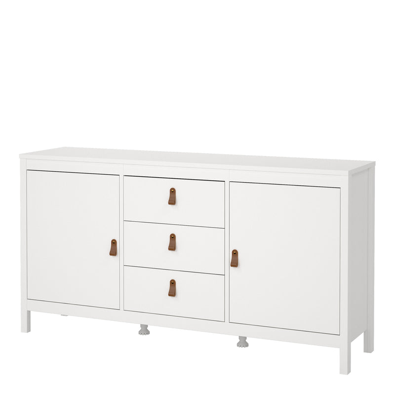 Barcelona Sideboard 2 Doors 3 Drawers in White — detail view