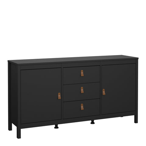 Barcelona Sideboard 2 Doors 3 Drawers in Matt Black — front view