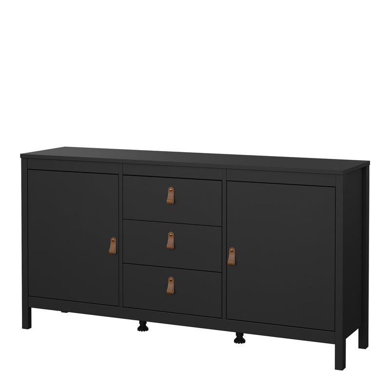 Barcelona Sideboard 2 Doors 3 Drawers in Matt Black — detail view