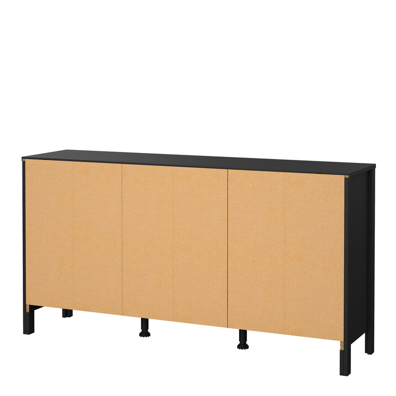 Barcelona Sideboard 2 Doors 3 Drawers in Matt Black — alternative angle