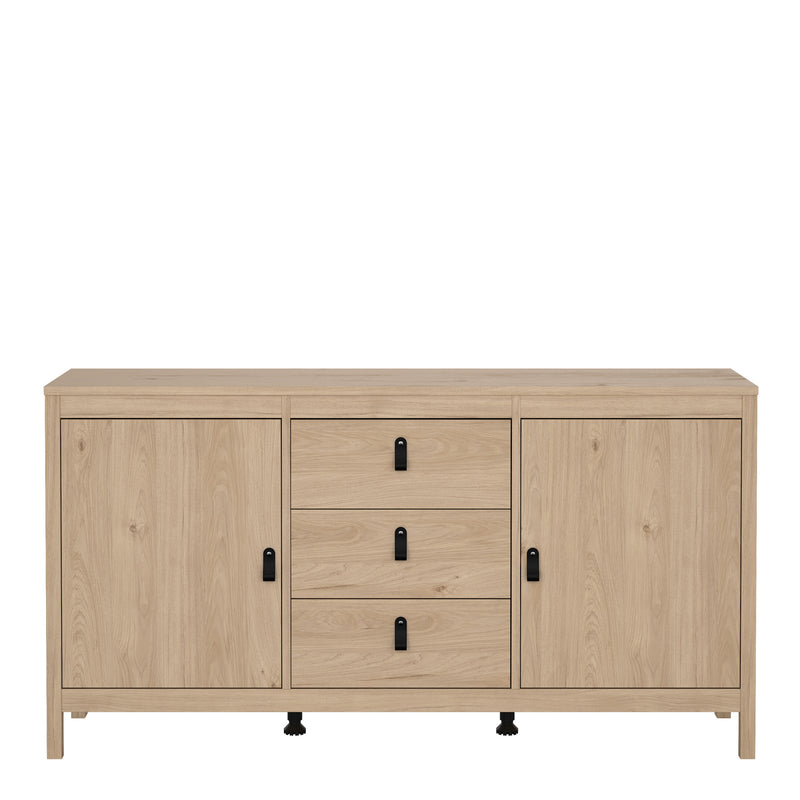 Barcelona Sideboard 2 Doors + 3 Drawers in Jackson Hickory Oak — side angle