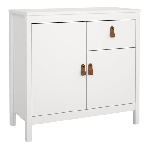 Barcelona Sideboard 2 Doors 1 Drawer in White — front view