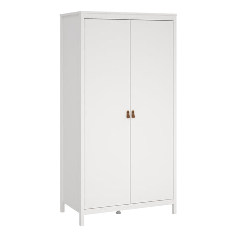 Barcelona Wardrobe with 2 Doors in White — front view