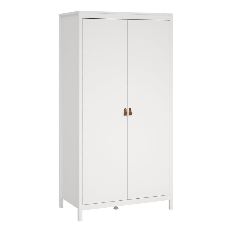 Barcelona Wardrobe with 2 Doors in White — front view