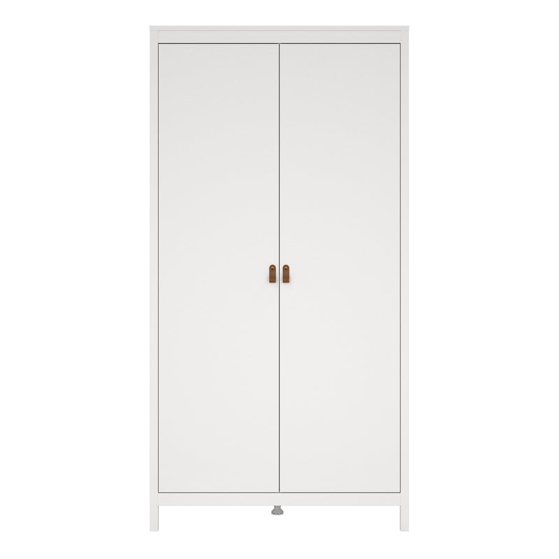 Barcelona Wardrobe with 2 Doors in White — side angle