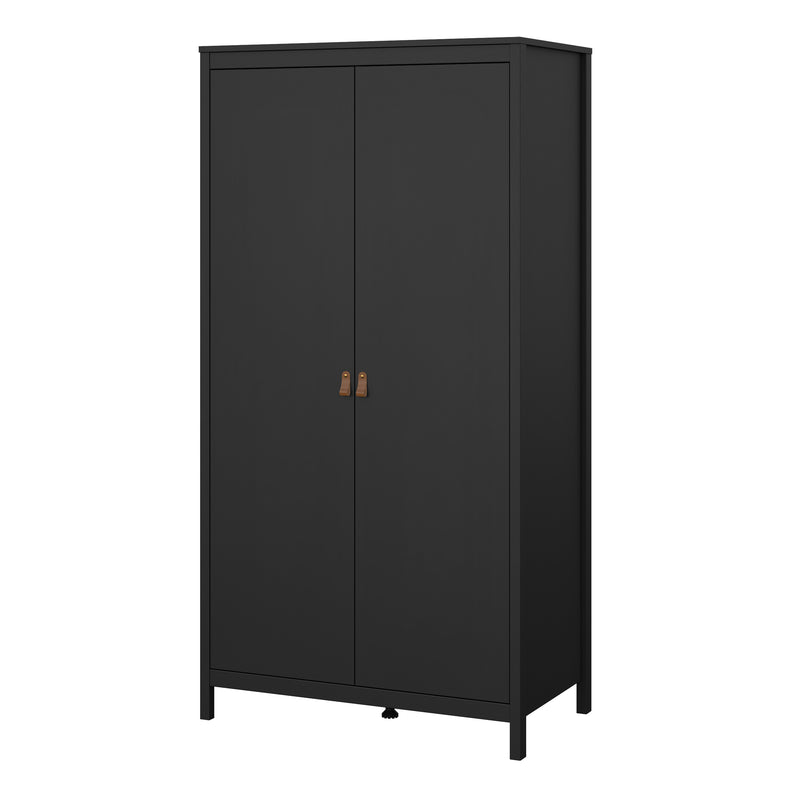 Barcelona Wardrobe with 2 Doors in Matt Black — detail view