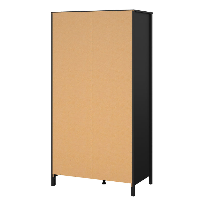 Barcelona Wardrobe with 2 Doors in Matt Black — alternative angle