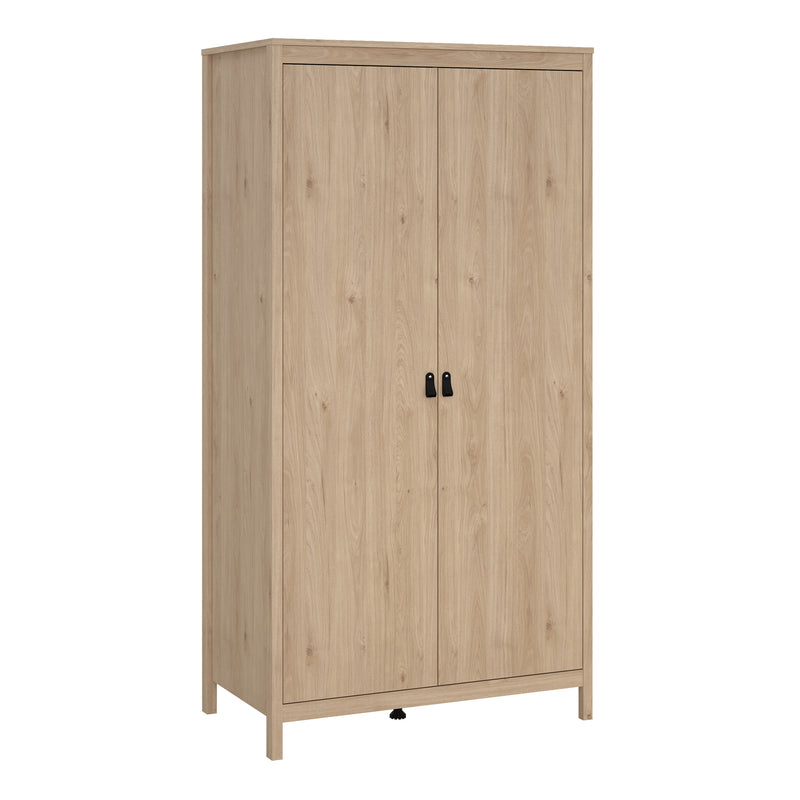 Barcelona Wardrobe with 2 Doors in Jackson Hickory Oak — front view