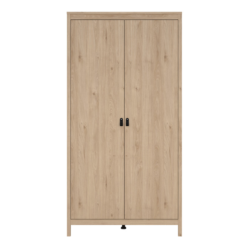 Barcelona Wardrobe with 2 Doors in Jackson Hickory Oak — side angle
