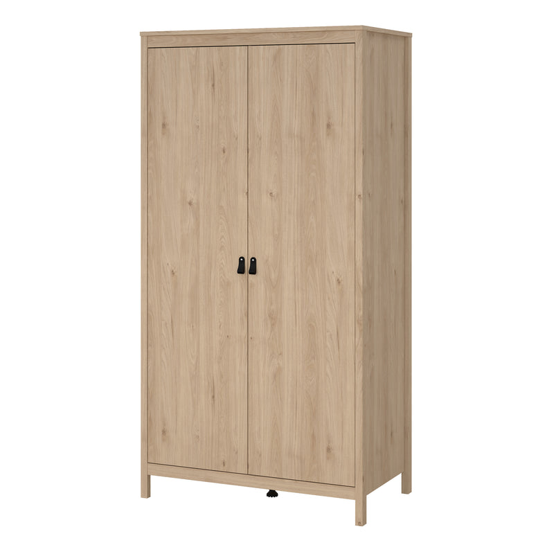 Barcelona Wardrobe with 2 Doors in Jackson Hickory Oak — detail view