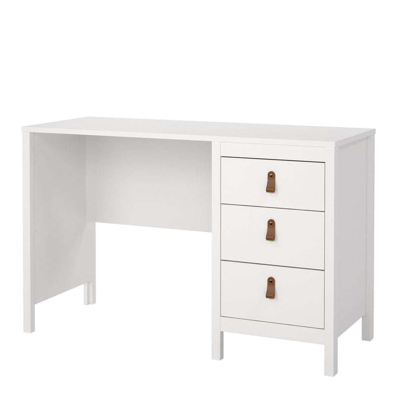 Barcelona Desk 3 Drawers in White — detail view