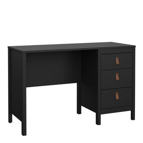 Barcelona Desk 3 Drawers in Matt Black — front view