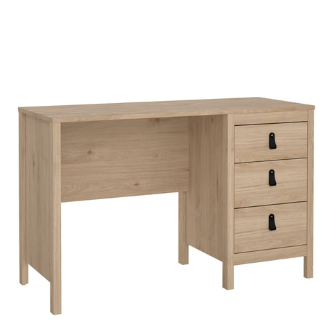 Barcelona Desk 3 Drawers in Jackson Hickory Oak — front view