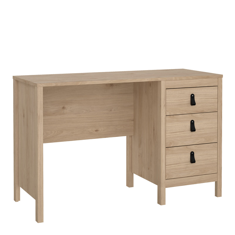 Barcelona Desk 3 Drawers in Jackson Hickory Oak — front view