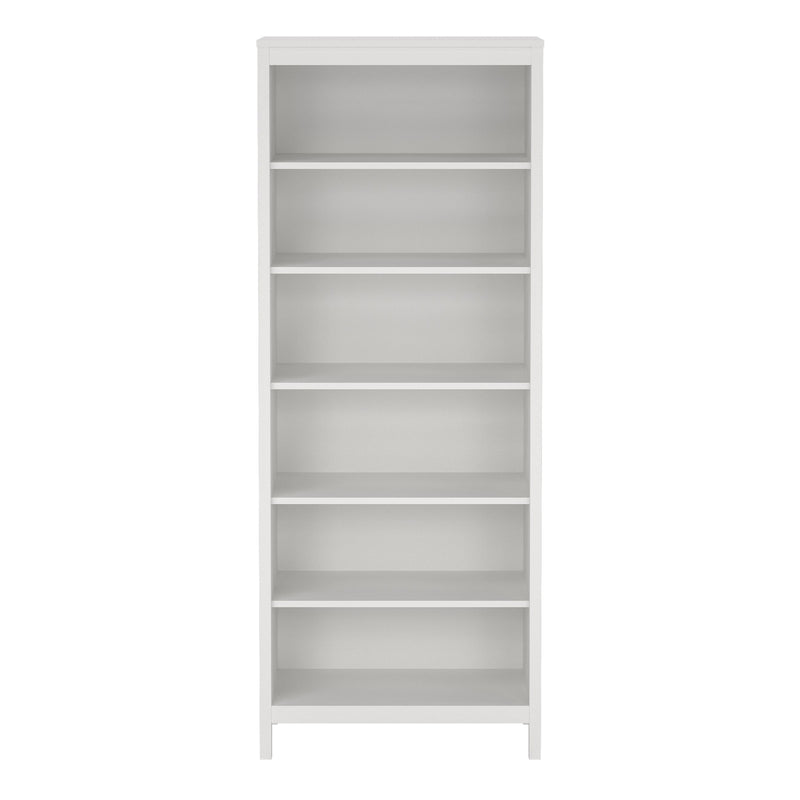 Barcelona Bookcase in White — side angle