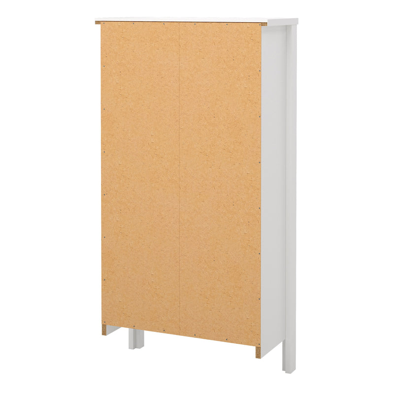 Barcelona Shoe Cabinet 2 Flip Down Doors in White — alternative angle