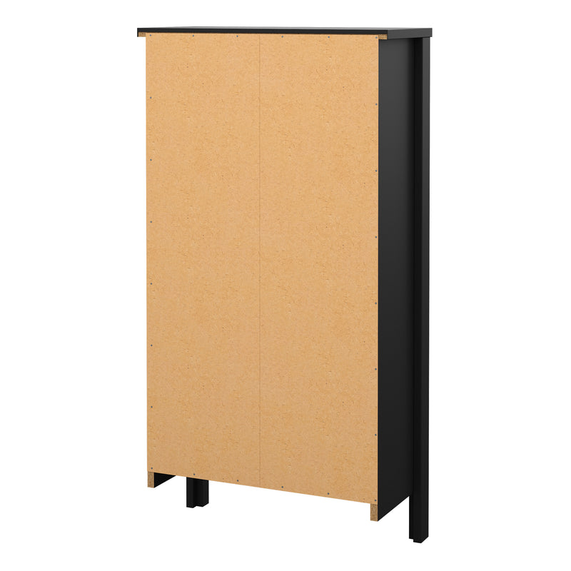 Barcelona Shoe Cabinet 2 Flip Down Doors in Matt Black — alternative angle