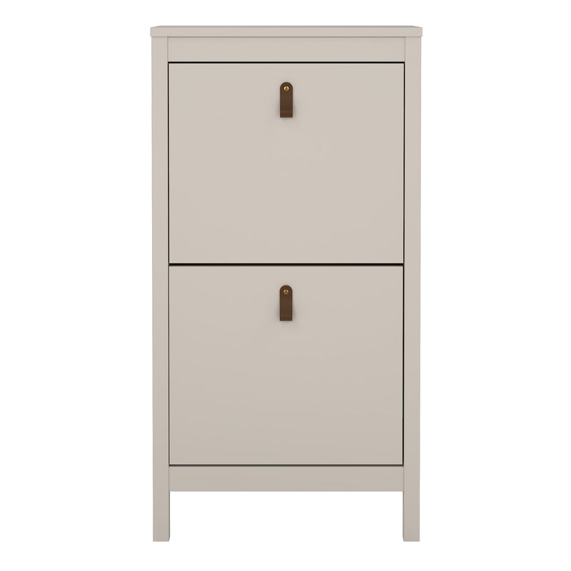 Barcelona Shoe Cabinet 2 Flip Down Doors in Cashmere — detail view