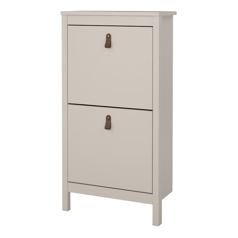 Barcelona Shoe Cabinet 2 Flip Down Doors in Cashmere — alternative angle