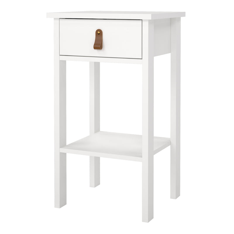 Barcelona Bedside Table with 1 Drawer in White — detail view