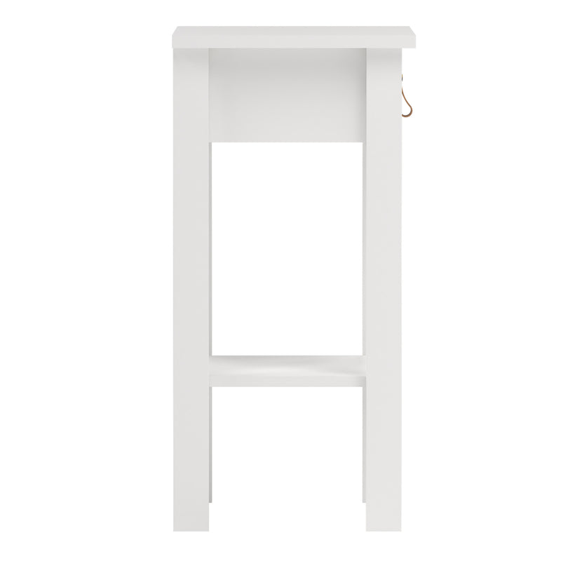 Barcelona Bedside Table with 1 Drawer in White — alternative angle