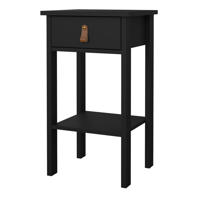 Barcelona Bedside Table with 1 Drawer in Matt Black — detail view