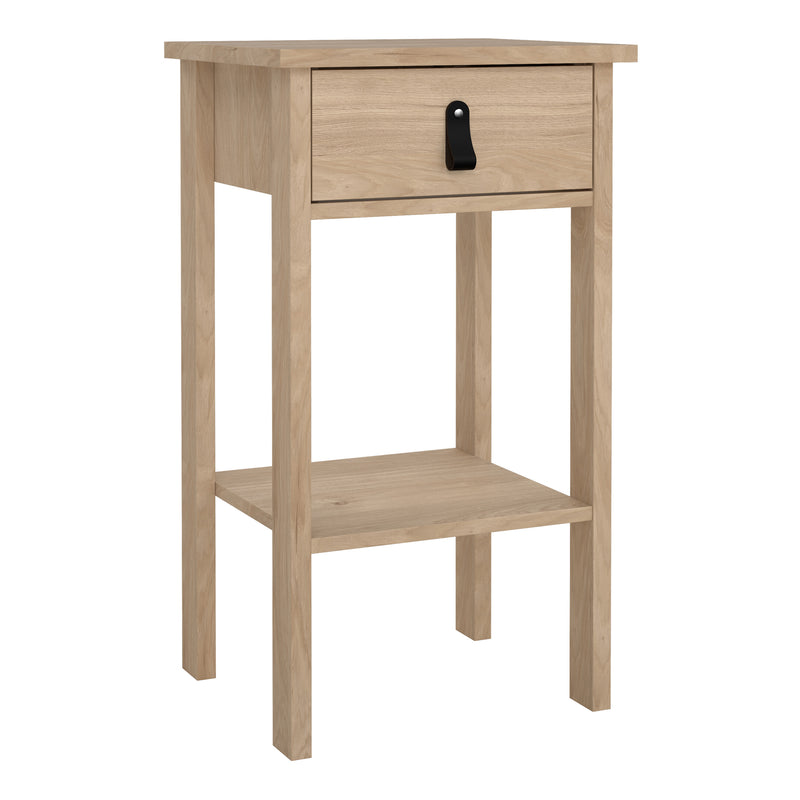 Barcelona Bedside Table with 1 Drawers in Jackson Hickory Oak — front view