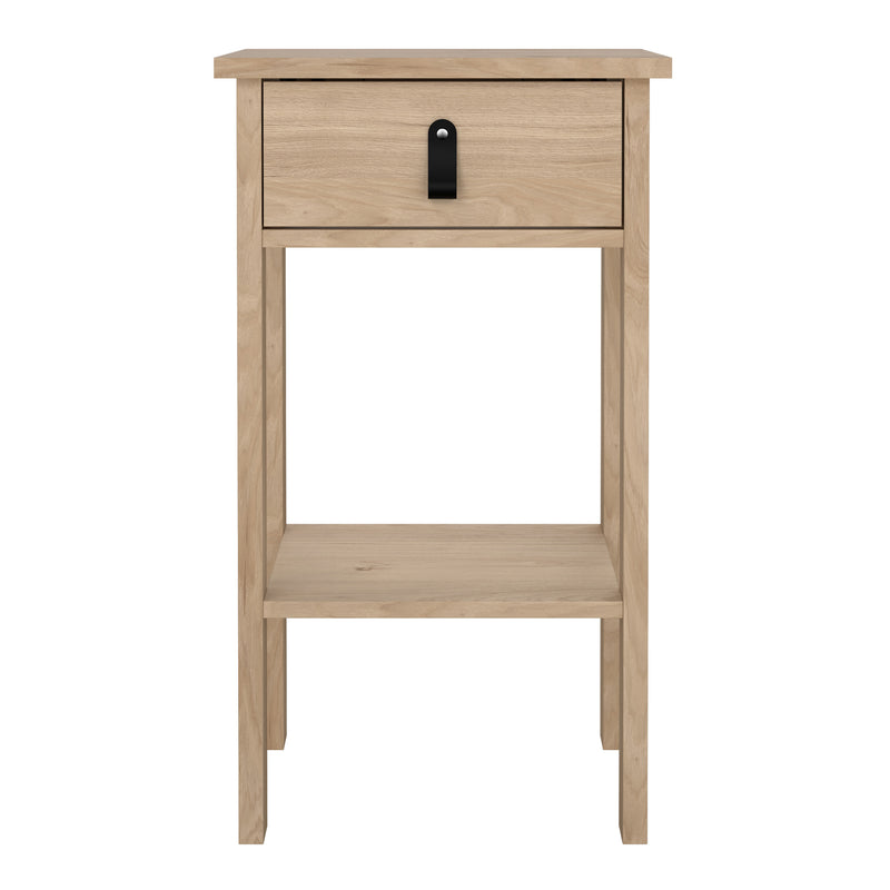 Barcelona Bedside Table with 1 Drawers in Jackson Hickory Oak — side angle