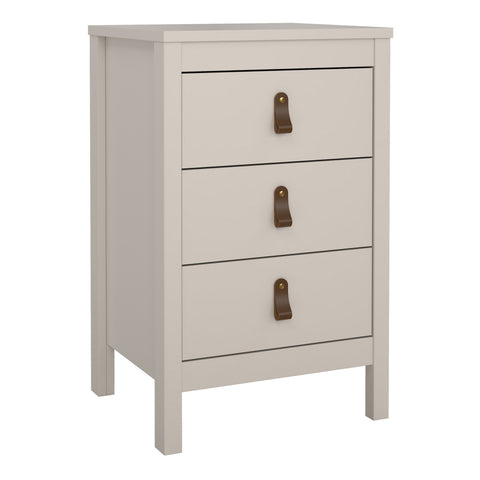 Barcelona Bedside Table 3 Drawers in Cashmere — front view
